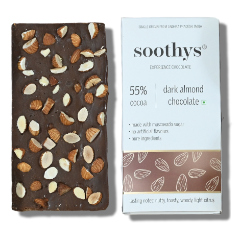 55% Dark Almond Chocolate Bars | 88gms