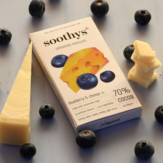 70% Dark Chocolate with Blueberries & Cheese | 88gms