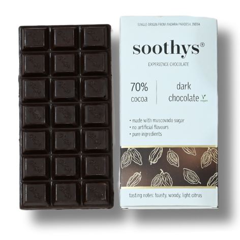 70% Dark Vegan Chocolate Bars | 88gms